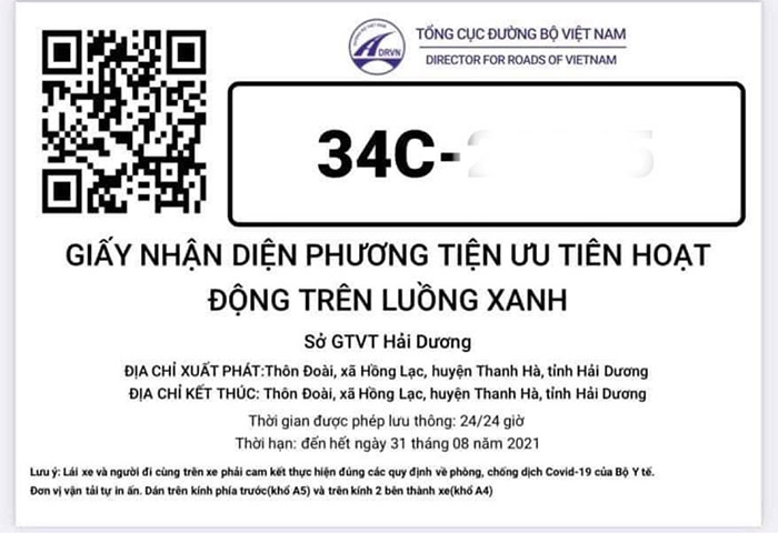 Cấp gần 7.200 thẻ nhận diện “luồng xanh”